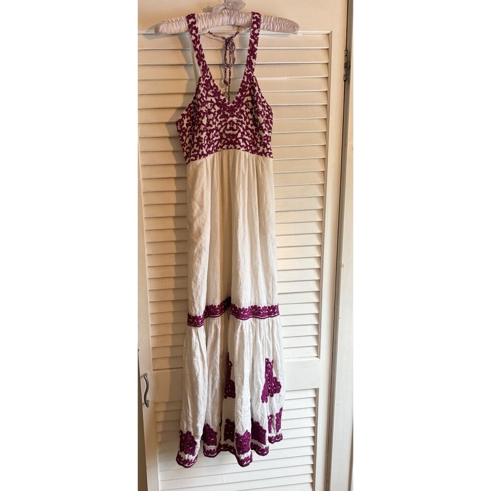 Anthropologie Women’s Maxi Dress Size 00 Embroidered Manuela Halter Boho Peasant